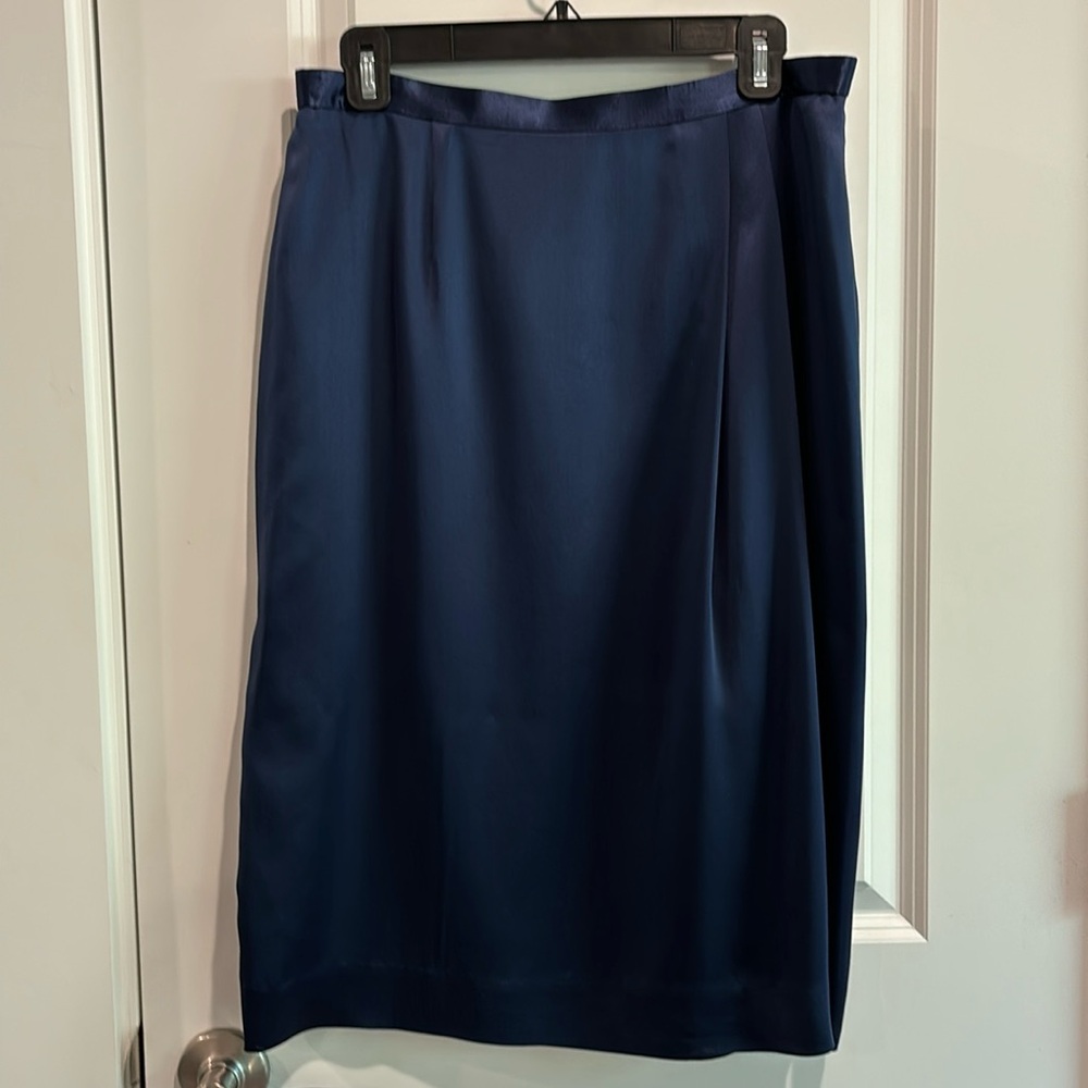 Vintage Navy Silk Skirt